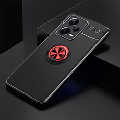 Funda Silicona Carcasa Ultrafina Goma con Magnetico Anillo de dedo Soporte SD1 para Xiaomi Redmi Note 12 Explorer Rojo y Negro