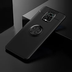 Funda Silicona Carcasa Ultrafina Goma con Magnetico Anillo de dedo Soporte SD1 para Xiaomi Redmi Note 9 Pro Negro