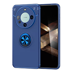 Funda Silicona Carcasa Ultrafina Goma con Magnetico Anillo de dedo Soporte SD2 para Huawei Mate 60 Azul