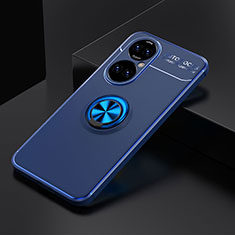 Funda Silicona Carcasa Ultrafina Goma con Magnetico Anillo de dedo Soporte SD2 para Huawei P50 Pro Azul