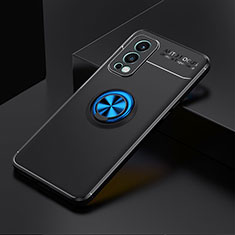 Funda Silicona Carcasa Ultrafina Goma con Magnetico Anillo de dedo Soporte SD2 para OnePlus Nord 2 5G Azul y Negro