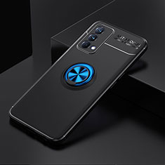 Funda Silicona Carcasa Ultrafina Goma con Magnetico Anillo de dedo Soporte SD2 para Realme GT Master 5G Azul y Negro