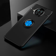 Funda Silicona Carcasa Ultrafina Goma con Magnetico Anillo de dedo Soporte SD2 para Xiaomi Mi 10T Lite 5G Azul y Negro
