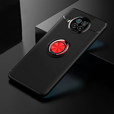 Funda Silicona Carcasa Ultrafina Goma con Magnetico Anillo de dedo Soporte SD2 para Xiaomi Mi 10T Lite 5G Rojo y Negro