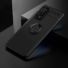 Funda Silicona Carcasa Ultrafina Goma con Magnetico Anillo de dedo Soporte SD2 para Xiaomi Mi 10T Pro 5G Negro