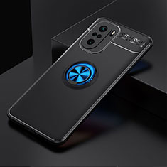 Funda Silicona Carcasa Ultrafina Goma con Magnetico Anillo de dedo Soporte SD2 para Xiaomi Mi 11i 5G Azul y Negro