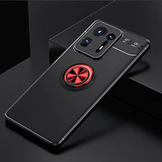 Funda Silicona Carcasa Ultrafina Goma con Magnetico Anillo de dedo Soporte SD2 para Xiaomi Mi Mix 4 5G Rojo y Negro