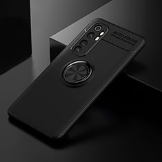 Funda Silicona Carcasa Ultrafina Goma con Magnetico Anillo de dedo Soporte SD2 para Xiaomi Mi Note 10 Lite Negro
