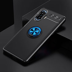 Funda Silicona Carcasa Ultrafina Goma con Magnetico Anillo de dedo Soporte SD2 para Xiaomi Poco F3 GT 5G Azul y Negro