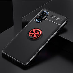 Funda Silicona Carcasa Ultrafina Goma con Magnetico Anillo de dedo Soporte SD2 para Xiaomi Poco F3 GT 5G Rojo y Negro