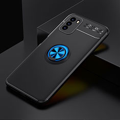 Funda Silicona Carcasa Ultrafina Goma con Magnetico Anillo de dedo Soporte SD2 para Xiaomi Poco M3 Azul y Negro