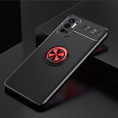 Funda Silicona Carcasa Ultrafina Goma con Magnetico Anillo de dedo Soporte SD2 para Xiaomi POCO M3 Pro 5G Rojo y Negro