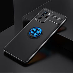 Funda Silicona Carcasa Ultrafina Goma con Magnetico Anillo de dedo Soporte SD2 para Xiaomi Poco X3 GT 5G Azul y Negro
