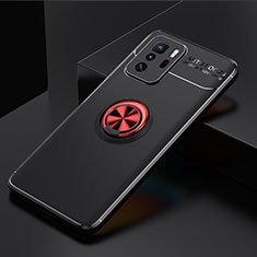 Funda Silicona Carcasa Ultrafina Goma con Magnetico Anillo de dedo Soporte SD2 para Xiaomi Poco X3 GT 5G Rojo y Negro