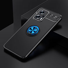 Funda Silicona Carcasa Ultrafina Goma con Magnetico Anillo de dedo Soporte SD2 para Xiaomi Poco X4 GT 5G Azul y Negro