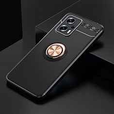 Funda Silicona Carcasa Ultrafina Goma con Magnetico Anillo de dedo Soporte SD2 para Xiaomi Poco X4 GT 5G Oro y Negro