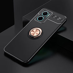 Funda Silicona Carcasa Ultrafina Goma con Magnetico Anillo de dedo Soporte SD2 para Xiaomi Redmi 10 5G Oro y Negro