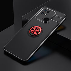 Funda Silicona Carcasa Ultrafina Goma con Magnetico Anillo de dedo Soporte SD2 para Xiaomi Redmi 10 India Rojo y Negro