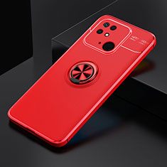 Funda Silicona Carcasa Ultrafina Goma con Magnetico Anillo de dedo Soporte SD2 para Xiaomi Redmi 10 Power Rojo