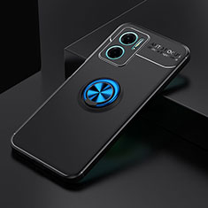 Funda Silicona Carcasa Ultrafina Goma con Magnetico Anillo de dedo Soporte SD2 para Xiaomi Redmi 10 Prime Plus 5G Azul y Negro