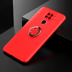 Funda Silicona Carcasa Ultrafina Goma con Magnetico Anillo de dedo Soporte SD2 para Xiaomi Redmi 10X 4G Rojo