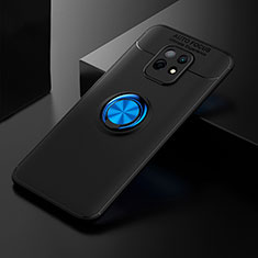 Funda Silicona Carcasa Ultrafina Goma con Magnetico Anillo de dedo Soporte SD2 para Xiaomi Redmi 10X 5G Azul y Negro