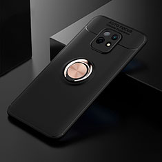 Funda Silicona Carcasa Ultrafina Goma con Magnetico Anillo de dedo Soporte SD2 para Xiaomi Redmi 10X 5G Oro y Negro