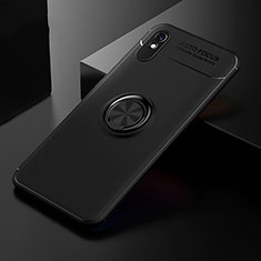 Funda Silicona Carcasa Ultrafina Goma con Magnetico Anillo de dedo Soporte SD2 para Xiaomi Redmi 9A Negro