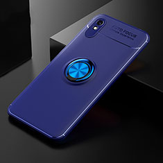 Funda Silicona Carcasa Ultrafina Goma con Magnetico Anillo de dedo Soporte SD2 para Xiaomi Redmi 9AT Azul