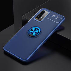 Funda Silicona Carcasa Ultrafina Goma con Magnetico Anillo de dedo Soporte SD2 para Xiaomi Redmi 9T 4G Azul