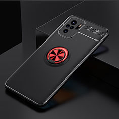 Funda Silicona Carcasa Ultrafina Goma con Magnetico Anillo de dedo Soporte SD2 para Xiaomi Redmi Note 10 4G Rojo y Negro