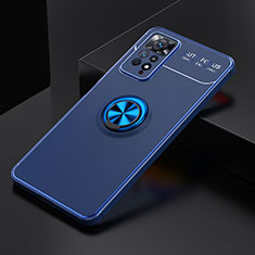 Funda Silicona Carcasa Ultrafina Goma con Magnetico Anillo de dedo Soporte SD2 para Xiaomi Redmi Note 11 Pro 4G Azul