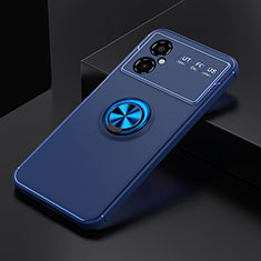 Funda Silicona Carcasa Ultrafina Goma con Magnetico Anillo de dedo Soporte SD2 para Xiaomi Redmi Note 11R 5G Azul