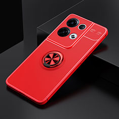 Funda Silicona Carcasa Ultrafina Goma con Magnetico Anillo de dedo Soporte SD2 para Xiaomi Redmi Note 13 Pro 5G Rojo