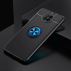 Funda Silicona Carcasa Ultrafina Goma con Magnetico Anillo de dedo Soporte SD2 para Xiaomi Redmi Note 9T 5G Azul y Negro