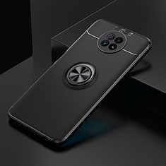 Funda Silicona Carcasa Ultrafina Goma con Magnetico Anillo de dedo Soporte SD2 para Xiaomi Redmi Note 9T 5G Negro