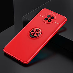 Funda Silicona Carcasa Ultrafina Goma con Magnetico Anillo de dedo Soporte SD2 para Xiaomi Redmi Note 9T 5G Rojo