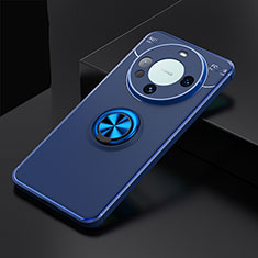 Funda Silicona Carcasa Ultrafina Goma con Magnetico Anillo de dedo Soporte SD3 para Huawei Mate 60 Azul