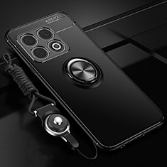 Funda Silicona Carcasa Ultrafina Goma con Magnetico Anillo de dedo Soporte SD3 para OnePlus 10 Pro 5G Negro