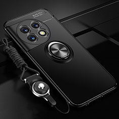 Funda Silicona Carcasa Ultrafina Goma con Magnetico Anillo de dedo Soporte SD3 para OnePlus 11 5G Negro