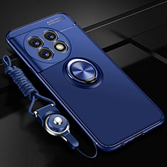 Funda Silicona Carcasa Ultrafina Goma con Magnetico Anillo de dedo Soporte SD3 para OnePlus 11R 5G Azul