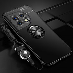 Funda Silicona Carcasa Ultrafina Goma con Magnetico Anillo de dedo Soporte SD3 para OnePlus 11R 5G Negro