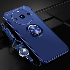 Funda Silicona Carcasa Ultrafina Goma con Magnetico Anillo de dedo Soporte SD3 para Realme 11 Pro 5G Azul