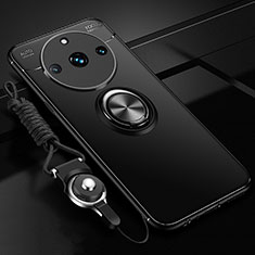 Funda Silicona Carcasa Ultrafina Goma con Magnetico Anillo de dedo Soporte SD3 para Realme 11 Pro 5G Negro