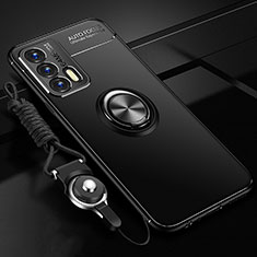 Funda Silicona Carcasa Ultrafina Goma con Magnetico Anillo de dedo Soporte SD3 para Realme GT Neo 2T 5G Negro