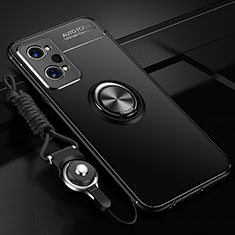 Funda Silicona Carcasa Ultrafina Goma con Magnetico Anillo de dedo Soporte SD3 para Realme GT Neo 3T 5G Negro