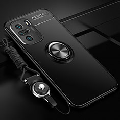 Funda Silicona Carcasa Ultrafina Goma con Magnetico Anillo de dedo Soporte SD3 para Xiaomi Mi 11X Pro 5G Negro