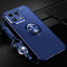 Funda Silicona Carcasa Ultrafina Goma con Magnetico Anillo de dedo Soporte SD3 para Xiaomi Mi 13 5G Azul