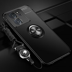 Funda Silicona Carcasa Ultrafina Goma con Magnetico Anillo de dedo Soporte SD3 para Xiaomi Mi 13T 5G Negro