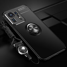 Funda Silicona Carcasa Ultrafina Goma con Magnetico Anillo de dedo Soporte SD3 para Xiaomi Mi Mix 4 5G Negro